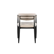 Set of 2 Beige and Black Armchair with Open Back