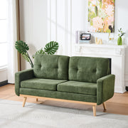 Green Polyester 2‑Seater Sofa