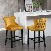 Gold Velvet Upholstered Accent Chair with Foam-Padded Seat – Modern Glam Seating