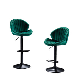 Modern Green Upholstered Swivel Bar Stool with Chrome Metal Base – Contemporary Counter Chair
