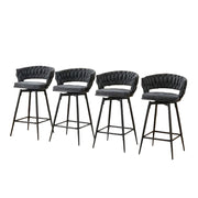 4-Piece Swivel Bar Stools with Breathable Linen-Cotton Seats