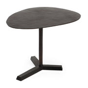 Industrial Style Elliptical Side Table with Raw Bronze Finish and Aluminum Frame