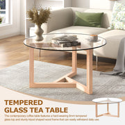 Round Glass Modern Coffee Table