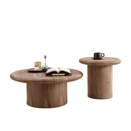 2-Piece Modern Round Coffee Table Set