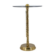 Gold Angel Wing Side Table with Glass Top – Luxury Round Accent Table