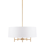 5-Light White Drum Shade Chandelier