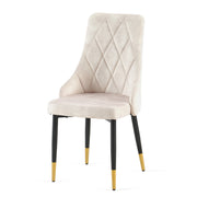 Set of 4 Beige Armless Dining Chairs