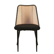 Set of Black Rattan Dining Chairs