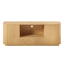Ripple Modern TV Console – Soft Curves, Natural Wood Look