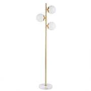 3-Globe Light Floor Lamp with Marble Base