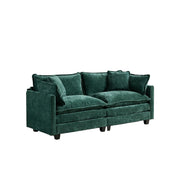 Cloud  LoveSeat Sofa (Ottoman is not included) Chenille Fabric in Green