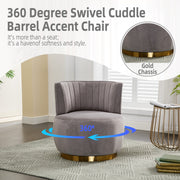 360 Degree Swivel Cuddle Barrel Accent Sofa Chairs