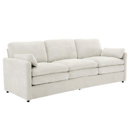 Cozy Upholstered 3-Seater Sofa with Plush Double Cushion and Ergonomic Design