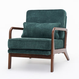 Dark Green Mid‑Century Accent Chair