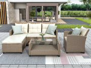 Set Of 4 Piece Outdoor, Patio Furniture