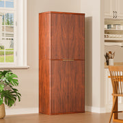 72' Tall Kitchen Pantry Modern Fluted Wood Storage Cabinet
