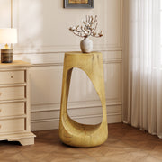 Hollow Design End Table with Wood Like Texture, and Natural Color