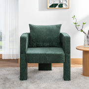 Modern 3-Leg Chenille Accent Chair with Ergonomic Arms & Removable Pillow