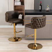 Arden Brown Leather Bar Stool