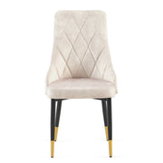 Set of 4 Beige Armless Dining Chairs