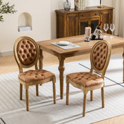 Set of 2 French Style Solid Wood Antique Dining Chairs