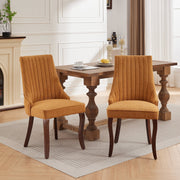 Set of 2 Rayon Cloth Flocking Linen Dining Chairs