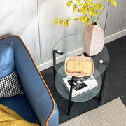 2-Piece Set Clear Tempered Glass Side Table.