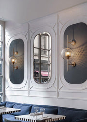 Retro Industrial Luxuries Glass Ball Wall Lamp Sconce with Bronze