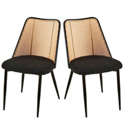 Set of Black Rattan Dining Chairs