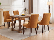 Set of 2 Rayon Cloth Flocking Linen Dining Chairs