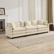 Cloud3 Seats  Sofa (Ottoman is not included)Chenille Fabric in Beige