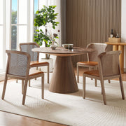 Round Modern Walnut Dining Table