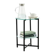 2-Piece Set Clear Tempered Glass Side Table.