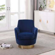 Blue Velvet Swivel Barrel Chair