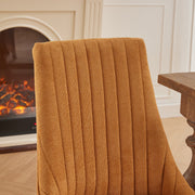 Set of 2 Rayon Cloth Flocking Linen Dining Chairs