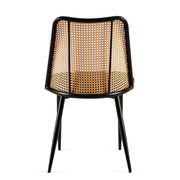 Set of Black Rattan Dining Chairs