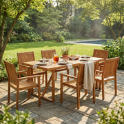 7 Pieces Acacia Wood Outdoor Dining Set