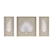 Framed Rice Paper Palm Leaves 3-piece Shadowbox Wall Decor