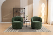 Swivel Accent Armchair  With Black Powder Coating Metal Ring