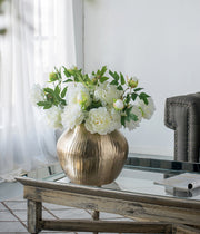 Gold Aluminum Metallic Decorative Vase