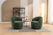Swivel Accent Armchair  With Black Powder Coating Metal Ring