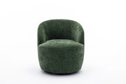 Swivel Accent Armchair  With Black Powder Coating Metal Ring
