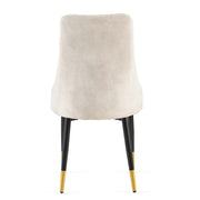 Set of 4 Beige Armless Dining Chairs