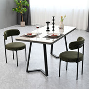 Set of 2 Mid-Century Modern Boucle Dining Chairs