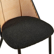 Set of Black Rattan Dining Chairs