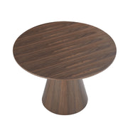 Round Modern Walnut Dining Table