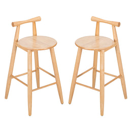 Haven Natural Wood Bar Stools – Set of 2