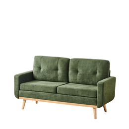 Green Polyester 2‑Seater Sofa