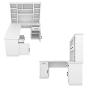 L-Shaped Computer Desk With 2 Cabinets and 2 Drawers