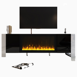 Modern TV Stand with 34.2' Non-heating Electric Fireplace